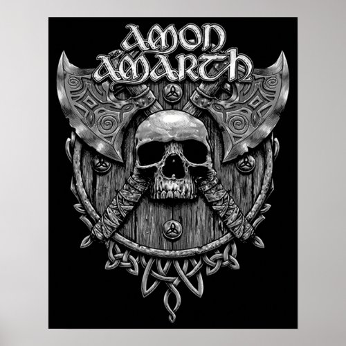 Design Cool of Amon Amarth Band Rock Gray Skull Poster