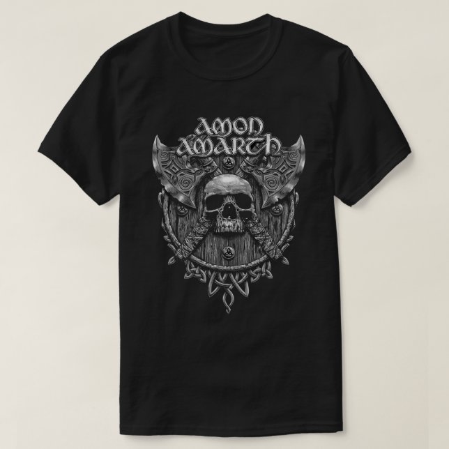 Design Cool of Amon Amarth Band Rock Gray Skull' T-Shirt (Design Front)