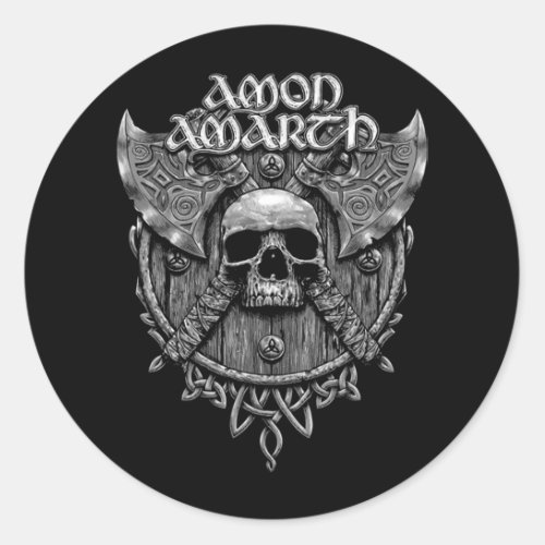 Design Cool of Amon Amarth Band Rock Grey Skull Classic Round Sticker