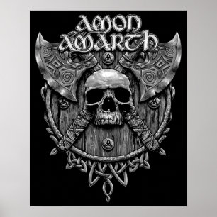 Design Cool of Amon Amarth Band Rock Grey Skull' Poster
