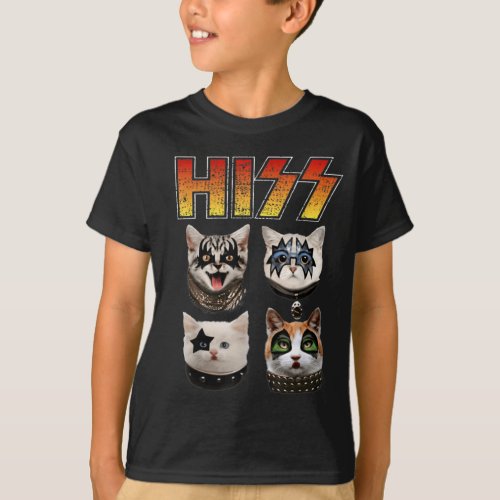 Design Costume Art Vintage Hiss Funny Cat Lover T_Shirt