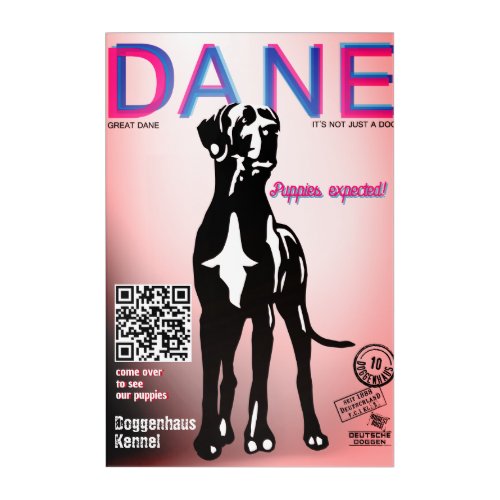 design dog for sale poster acrylic print