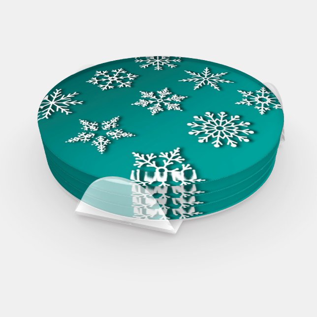 Design Elegant Modern Christmas Acrylic Coaster Set (Set)
