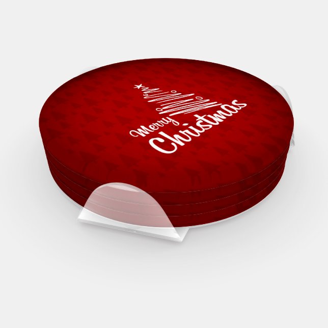 Design Elegant Modern Christmas Acrylic Coaster Set (Set)