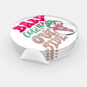 Design Elegant Modern Christmas Acrylic Coaster Set