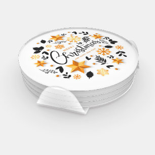 Design Elegant Modern Christmas Acrylic Coaster Set
