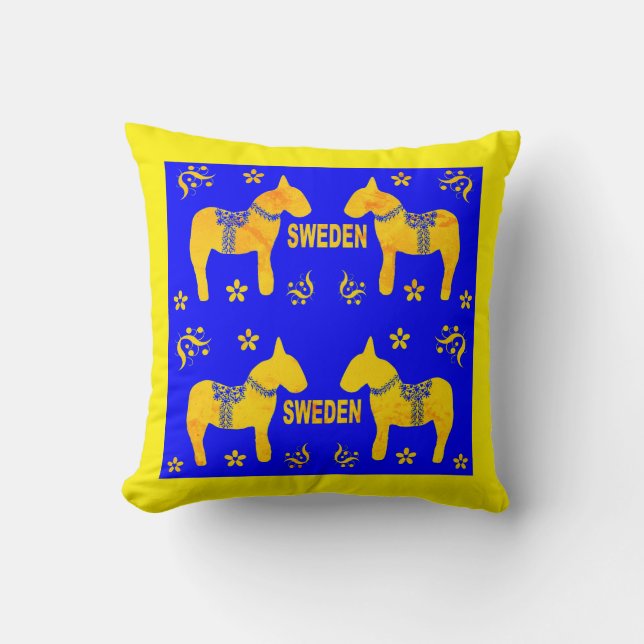 design elements of symbols of Sweden Throw Pillow (Front)
