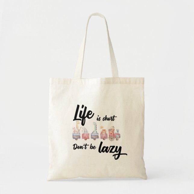 Design Embroidery Initial Canvas Tote Bag (Front)