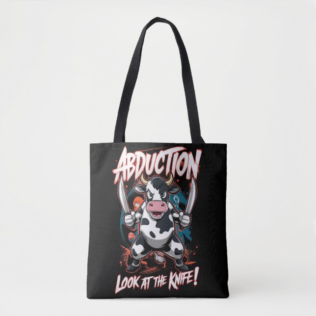 Design featuring a Cow character Tote Bag (Front)