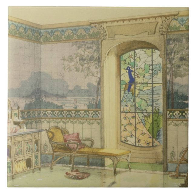 Design for a Bathroom, from 'Interieurs Modernes', Ceramic Tile (Front)