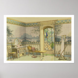 Design for a Bathroom, from 'Interieurs Modernes', Poster