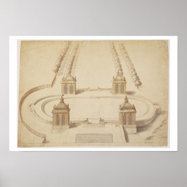 Design for a Bowling Green, Hampton Court, c.1689- Poster (Front)