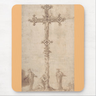 Design for a Crucifix with the Virgin Mary Mouse Pad