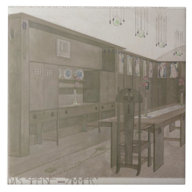 Design for a Dining Room, 1901 (colour litho) Tile (Front)