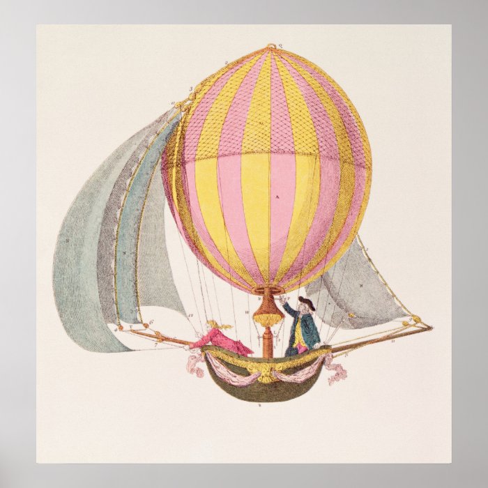 Design for a dirigible, French, c.1785 Print