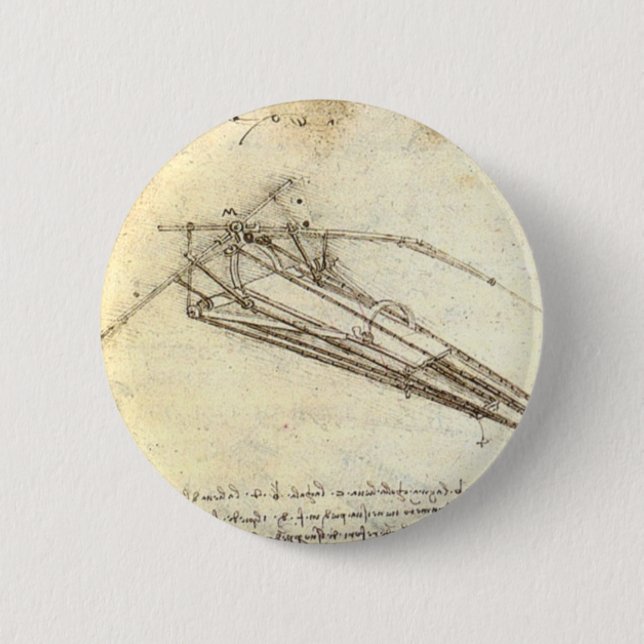 Design for a flying machine. button (Front)