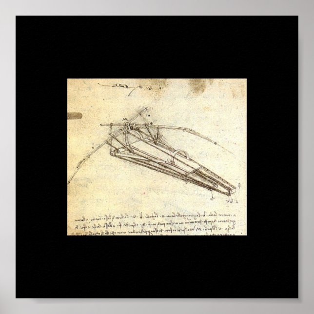 Design for a Flying Machine by Leonardo Da Vinci Poster (Front)