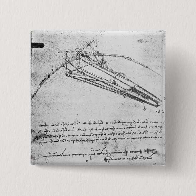 Design for a flying machine pinback button (Front)