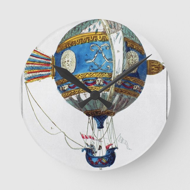 Design for a hot-air balloon with a diameter of 12 round clock (Front)