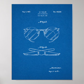 Design For A Pair Of Spectacles Patent - Blueprint Poster