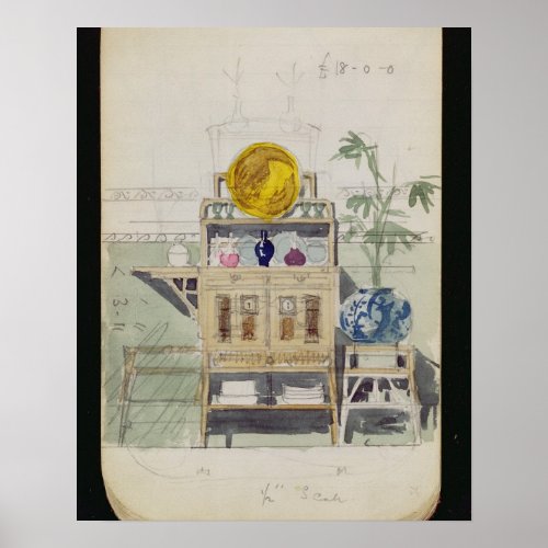 Design for a Sideboard c1860s_70s wc  pencil Poster