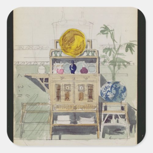 Design for a Sideboard c1860s_70s wc  pencil Square Sticker