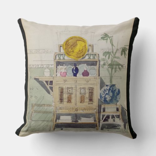 Design for a Sideboard c1860s_70s wc  pencil Throw Pillow