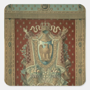 Design for a tapestry in Bonaparte's study Square Sticker