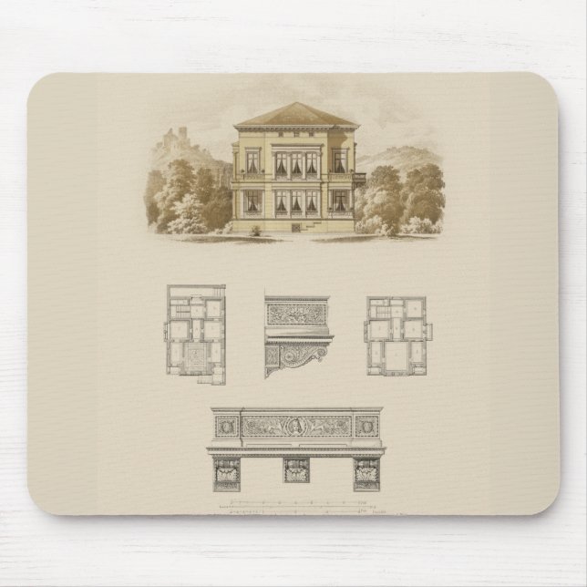 Design for an Estate with Interior Plans Mouse Pad (Front)