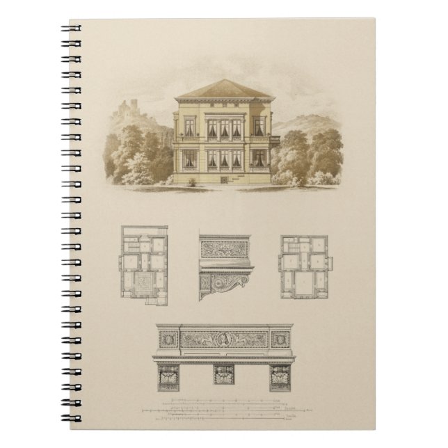 Design for an Estate with Interior Plans Notebook (Front)