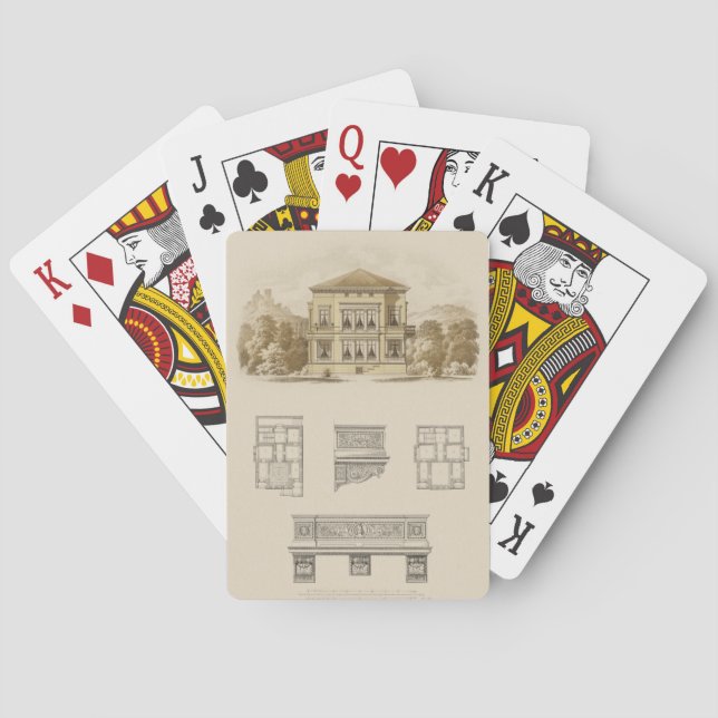 Design for an Estate with Interior Plans Poker Cards (Back)
