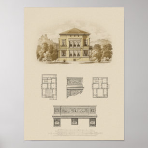 Design for an Estate with Interior Plans Poster