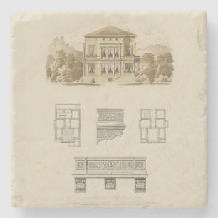 Design for an Estate with Interior Plans Stone Coaster