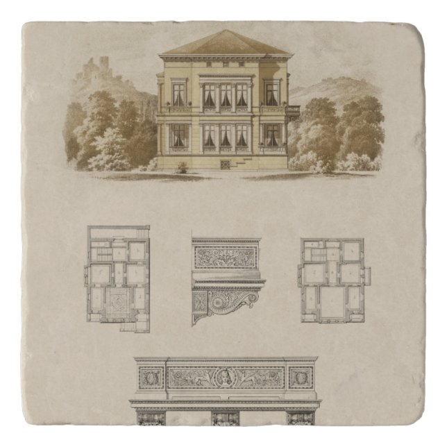 Design for an Estate with Interior Plans Trivet (Front)