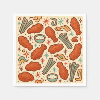 Design for Buffalo Wings (Retro Diner 1950s) Napkins