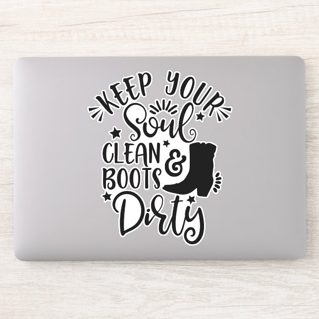 Design For Country Lovers Keep Your Soul Clean Sticker (Computer)