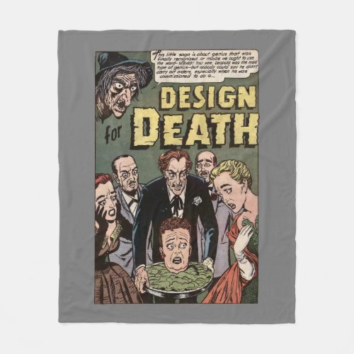 Design for Death Vintage Horror Comics Panel Fleece Blanket