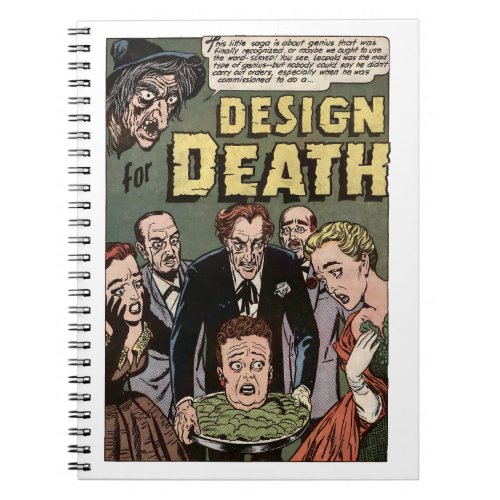 Design for Death Vintage Horror Comics Panel Notebook