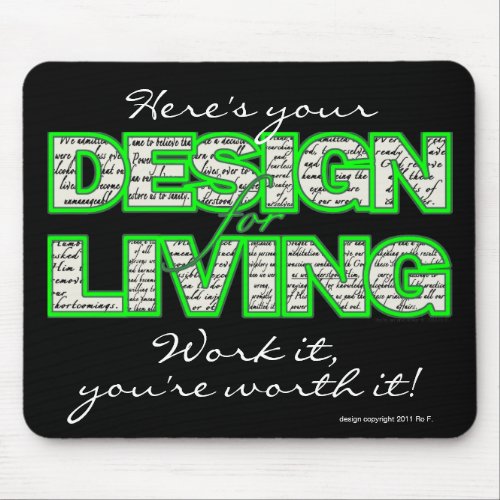 Design for Living mousepad from sobercardscom