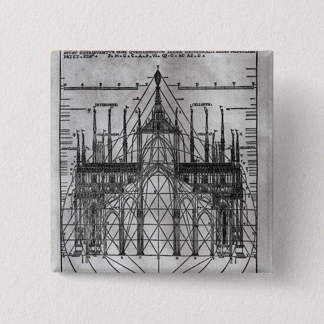 Design for Milan Cathedral Pinback Button (Front)