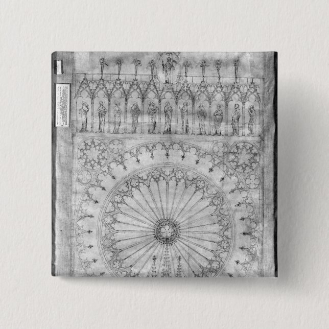 Design for the rose window and gallery of pinback button (Front)