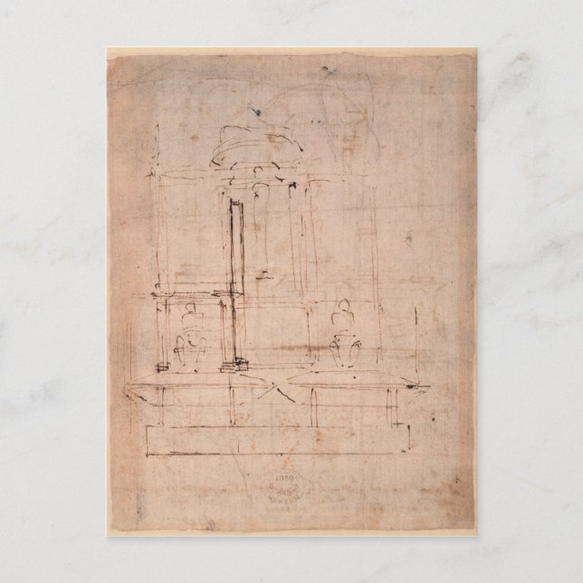 Design for the tomb of Pope Julius II Postcard (Front)