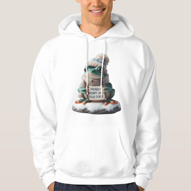 Design: "Froggy Doesn't Like Cold Hoodie (Front)