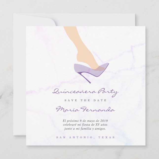 Design Glass Shoe for Quinceañera Party (Front)