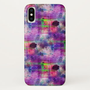 Design green, purple texture watercolor iPhone x case