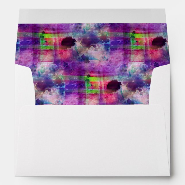 Design green, purple texture watercolor envelope (Back (Bottom))