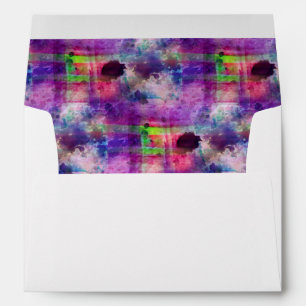 Design green, purple texture watercolor envelope