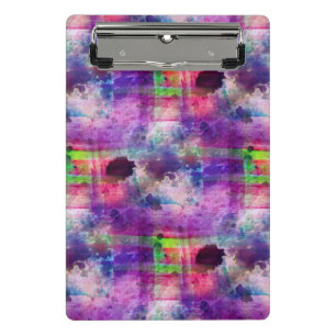 Design green, purple texture watercolor mini clipboard