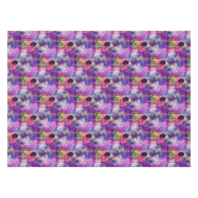 Design green, purple texture watercolor tablecloth (Front (Horizontal))