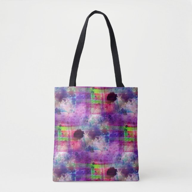 Design green, purple texture watercolor tote bag (Front)